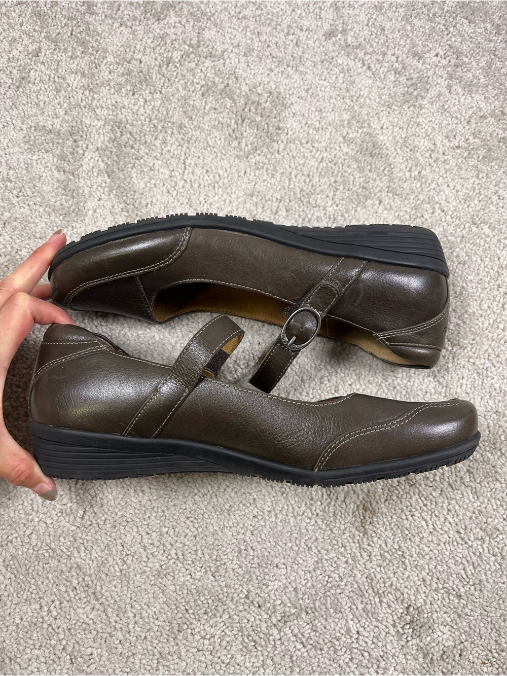 Taos Uncommon Mary Jane Comfort Leather Shoe Size 11W Brown Support Durable - Picture 6 of 8